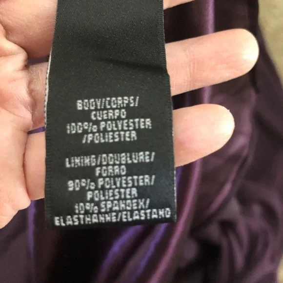 Monique Lhuillier Strapless Chiffon Gown Purple 12 - Picture 11 of 15